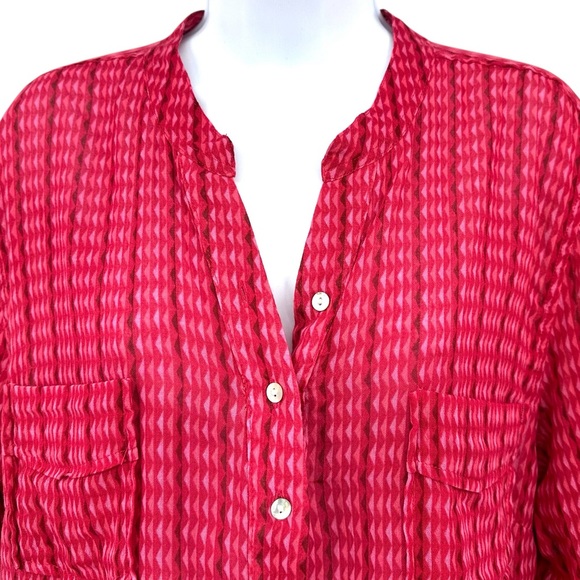 Carve Designs Women’s XL Dylan Strawberry Alpine Cotton Gauze Henley Blouse NWT - Picture 2 of 13